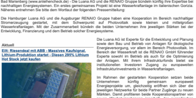 Screenshot der Pressemeldung bei anlagencheck.de